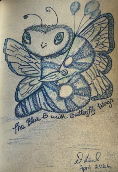 The Blue B with Butterfly Wings April 2026